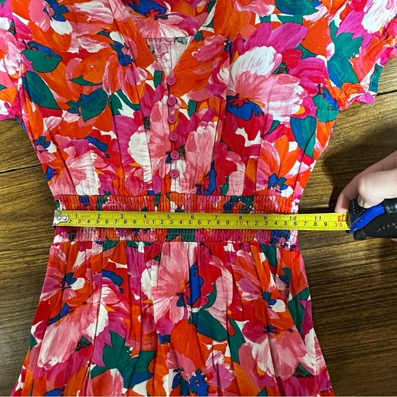 Anthropologie Abel the Label Floral Maxi Dress V-Neckline Short Sleeves Size S - Picture 5 of 5